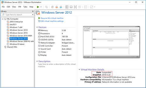 VMware snapshot