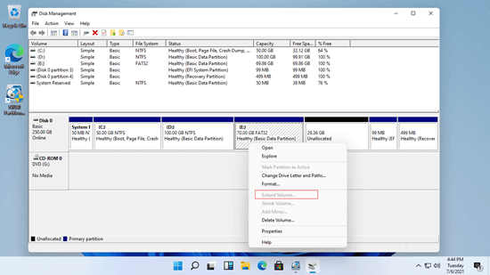 Cannot extend FAT32