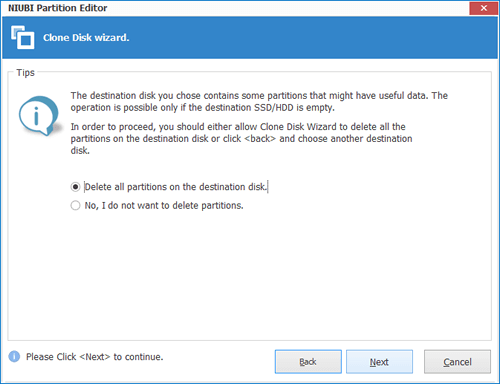 Delete partition